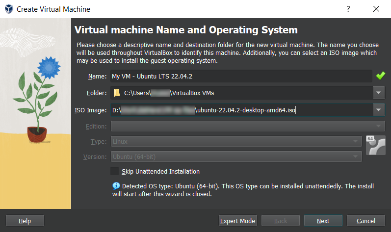 VirtualBox Name &amp; OS